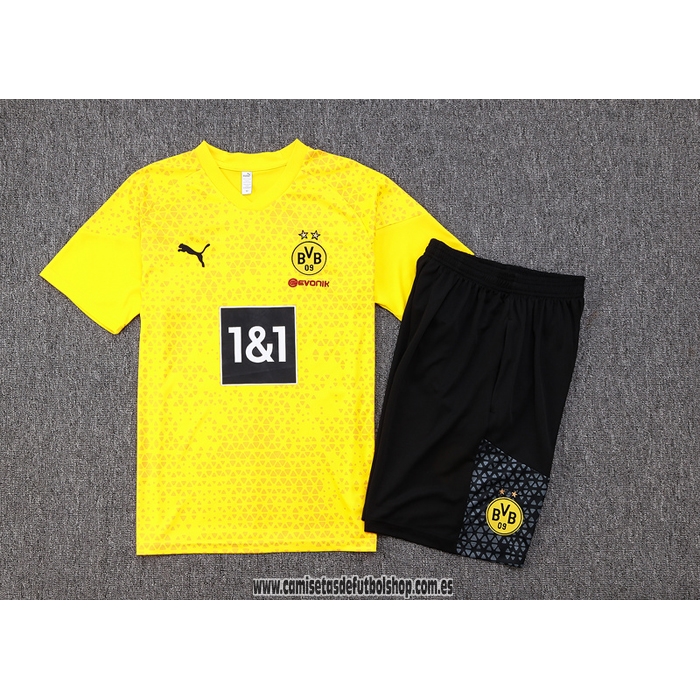 Chandal del Borussia Dortmund 23-24 Manga Corta Amarillo - Pantalon Corto